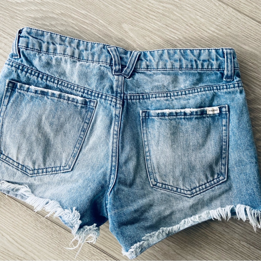VOLCOM Stoned Distressed Denim Shorts